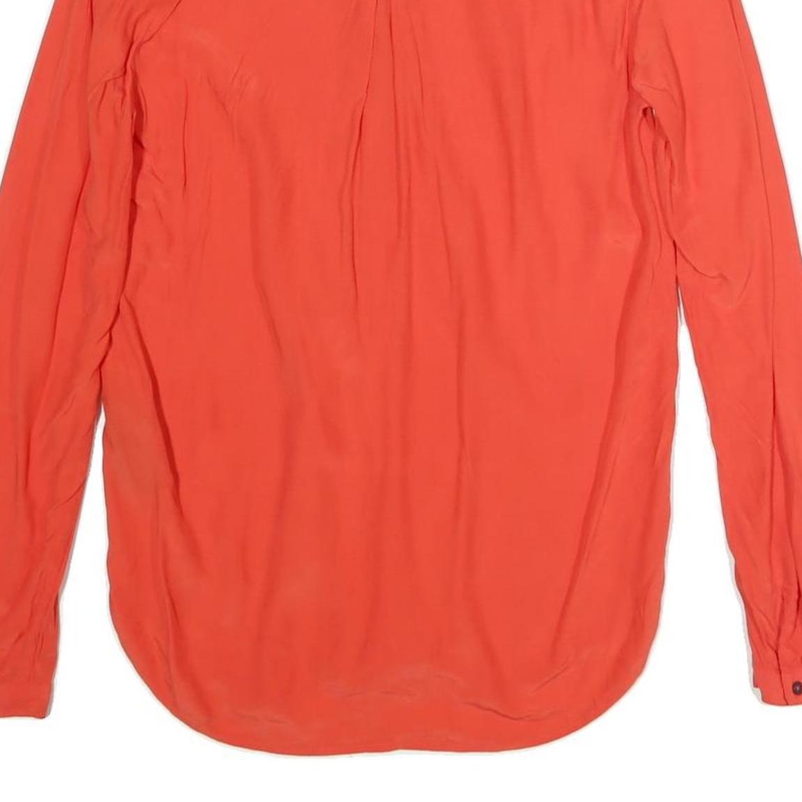 TOMMY HILFIGER Womens Red Top Long Sleeve V-Neck Plain S Elegant Polyester