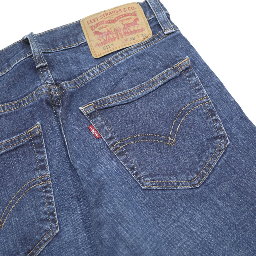 LEVI'S 511 SLIM Mens Jeans Blue Slim Skinny Denim Medium W28 L30 Zip Cotton