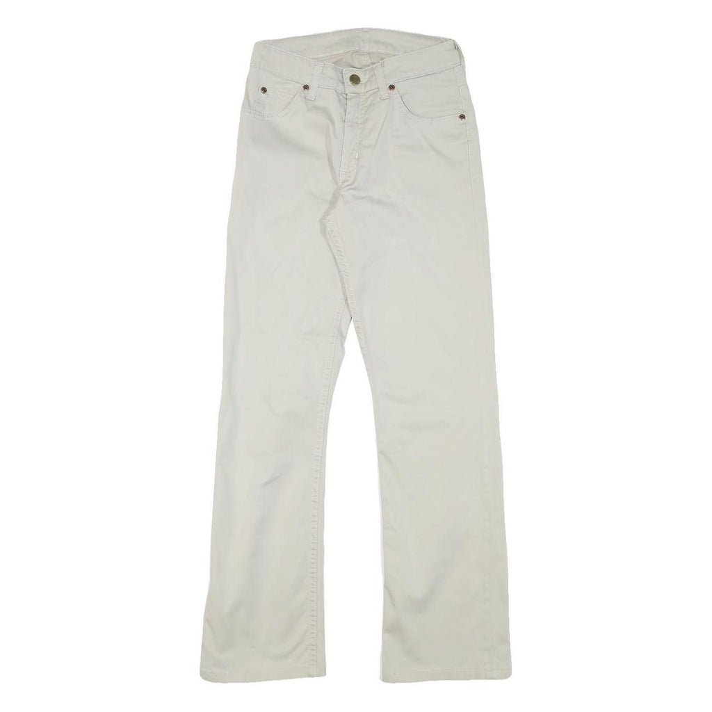 LEE Mens Cotton Blend White Regular Straight Trousers W24 L28 Classic Fit Zip