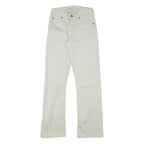 LEE Mens Cotton Blend White Regular Straight Trousers W24 L28 Classic Fit Zip