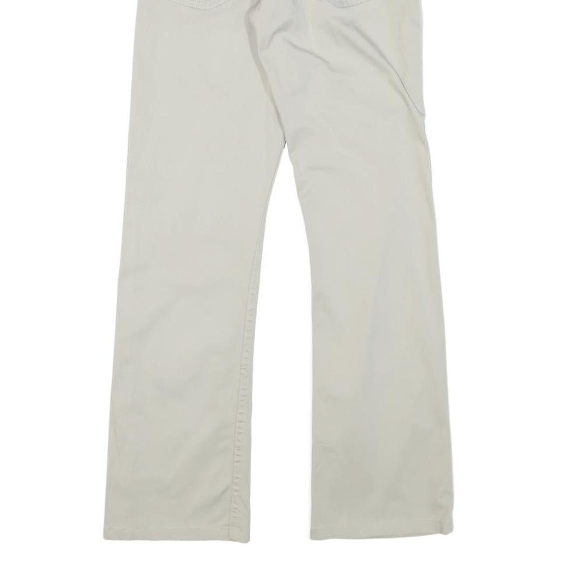 LEE Mens Cotton Blend White Regular Straight Trousers W24 L28 Classic Fit Zip