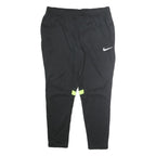 NIKE Mens Joggers Black & Neon Yellow XL W32 L36 Slim Tapered Fitness Track