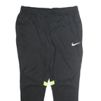 NIKE Mens Joggers Black & Neon Yellow XL W32 L36 Slim Tapered Fitness Track