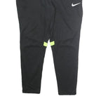 NIKE Mens Joggers Black & Neon Yellow XL W32 L36 Slim Tapered Fitness Track