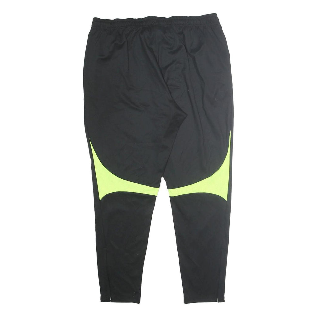 NIKE Mens Joggers Black & Neon Yellow XL W32 L36 Slim Tapered Fitness Track