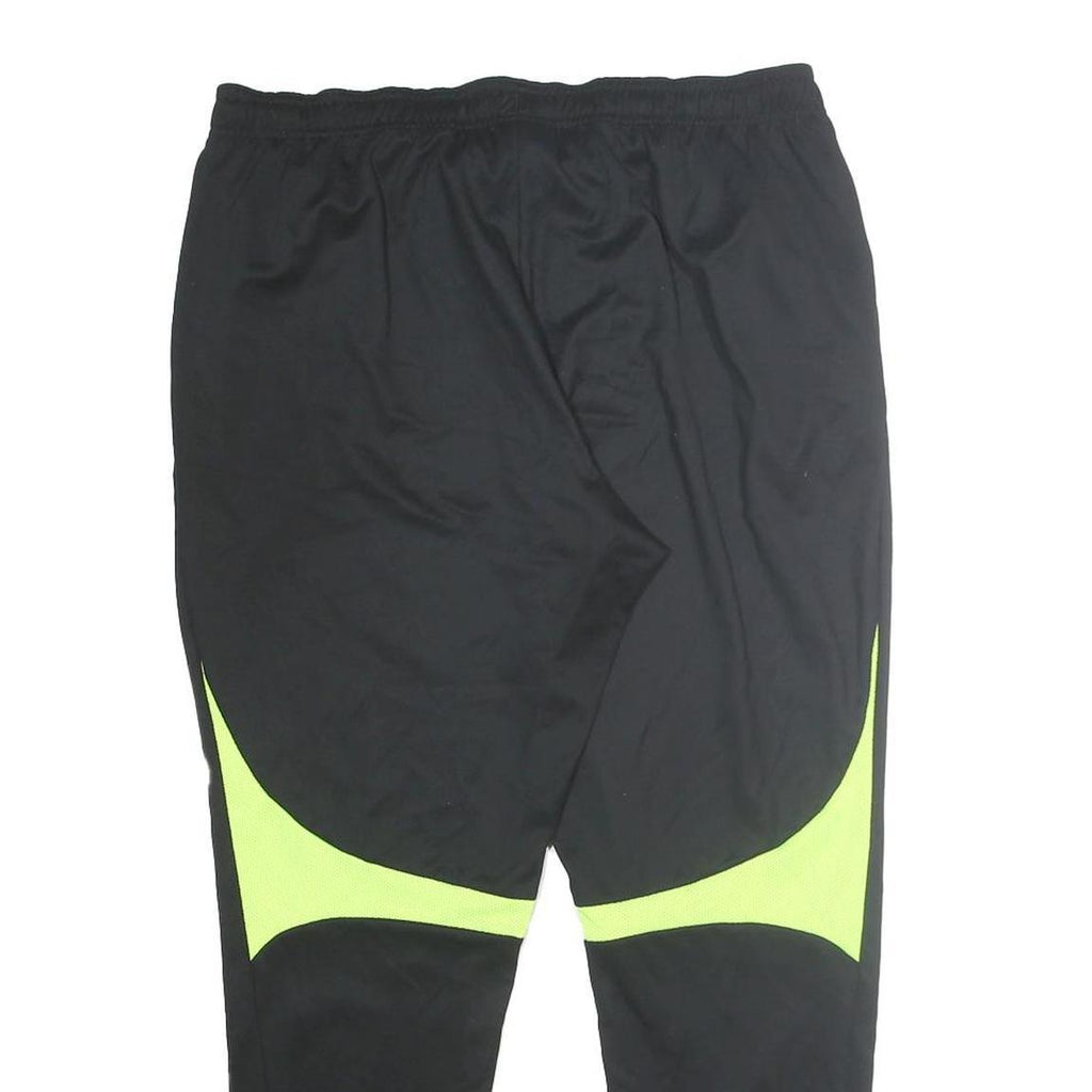 NIKE Mens Joggers Black & Neon Yellow XL W32 L36 Slim Tapered Fitness Track