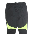 NIKE Mens Joggers Black & Neon Yellow XL W32 L36 Slim Tapered Fitness Track