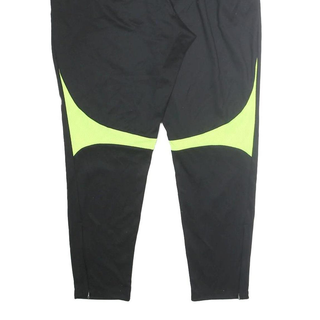 NIKE Mens Joggers Black & Neon Yellow XL W32 L36 Slim Tapered Fitness Track