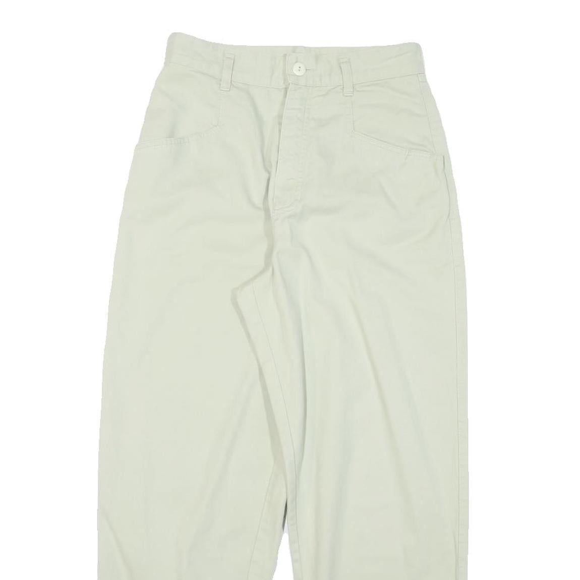 PARADISE MAC Womens Cotton Blend White Relaxed Straight Trousers W26 L27 Casual