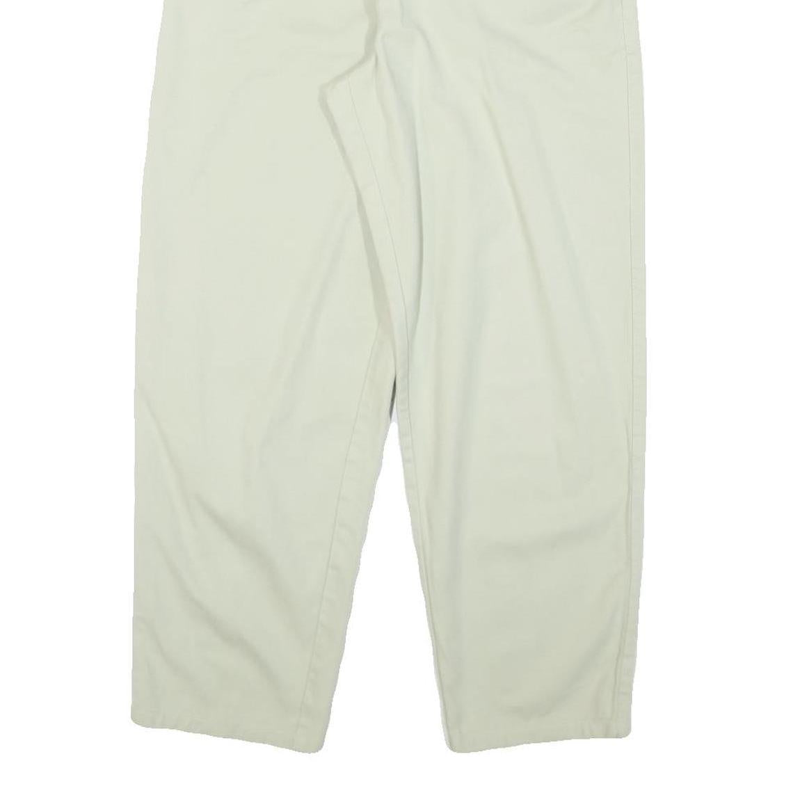 PARADISE MAC Womens Cotton Blend White Relaxed Straight Trousers W26 L27 Casual