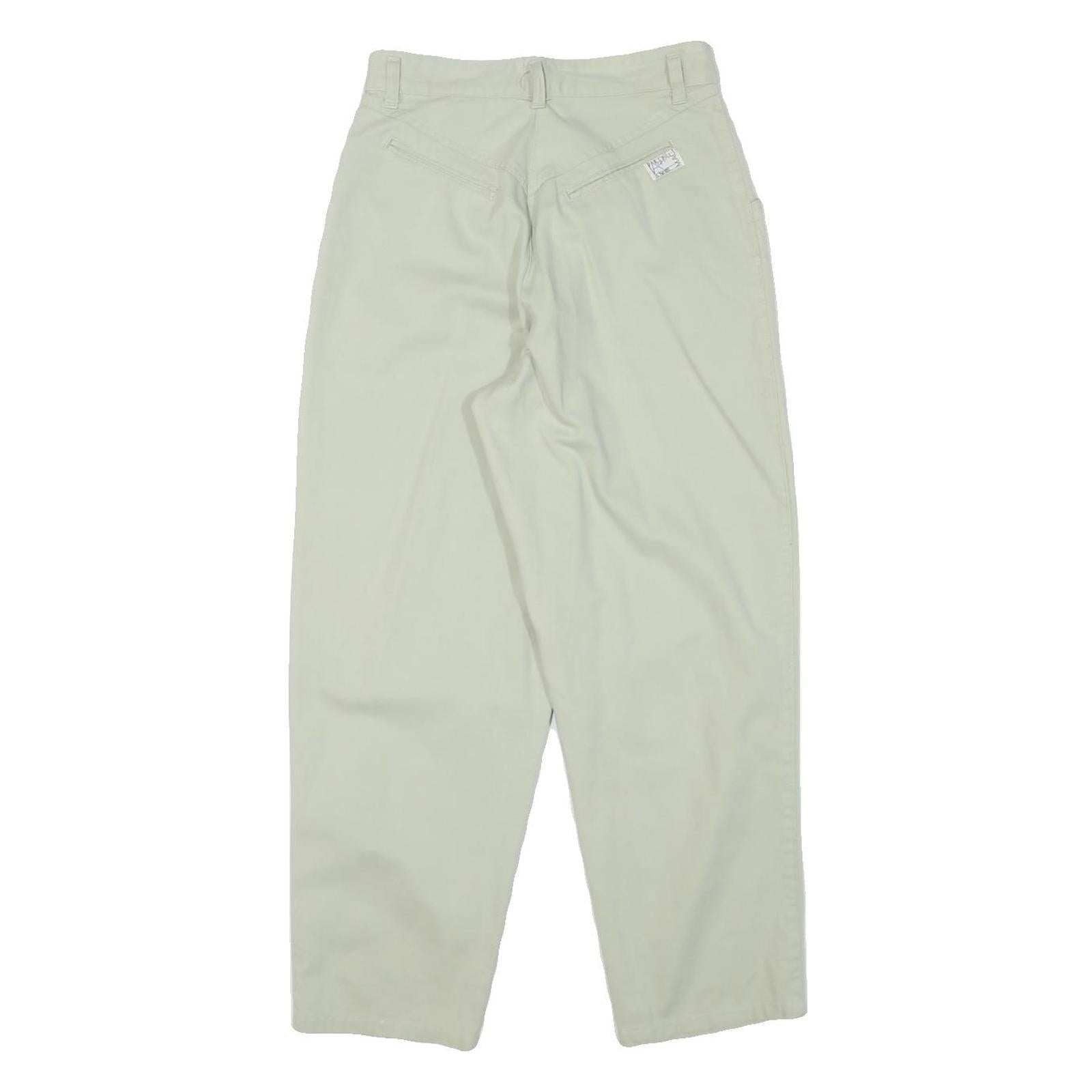 PARADISE MAC Womens Cotton Blend White Relaxed Straight Trousers W26 L27 Casual