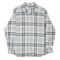 FALLS CREEK Mens Blue & Beige Checked Shirt L Cotton Blend Long Sleeve Casual