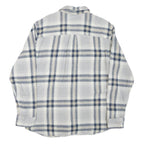 FALLS CREEK Mens Blue & Beige Checked Shirt L Cotton Blend Long Sleeve Casual