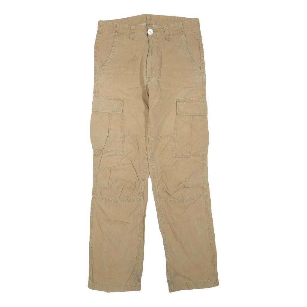 CARHARTT Mens Cotton Blend Beige Regular Cargo Trousers W28 L32 Workwear Utility