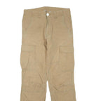 CARHARTT Mens Cotton Blend Beige Regular Cargo Trousers W28 L32 Workwear Utility