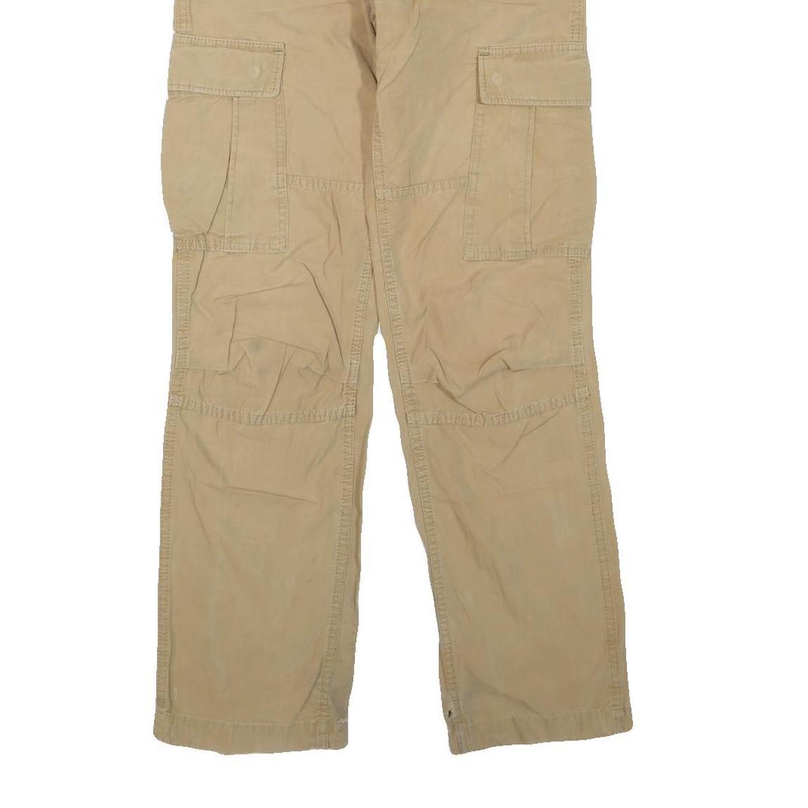 CARHARTT Mens Cotton Blend Beige Regular Cargo Trousers W28 L32 Workwear Utility