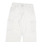 Womens White Regular Fit Cargo Cotton Jeans W29 L26 Practical Pockets Zip