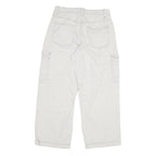 Womens White Regular Fit Cargo Cotton Jeans W29 L26 Practical Pockets Zip