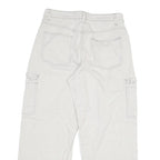Womens White Regular Fit Cargo Cotton Jeans W29 L26 Practical Pockets Zip