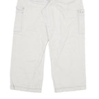 Womens White Regular Fit Cargo Cotton Jeans W29 L26 Practical Pockets Zip