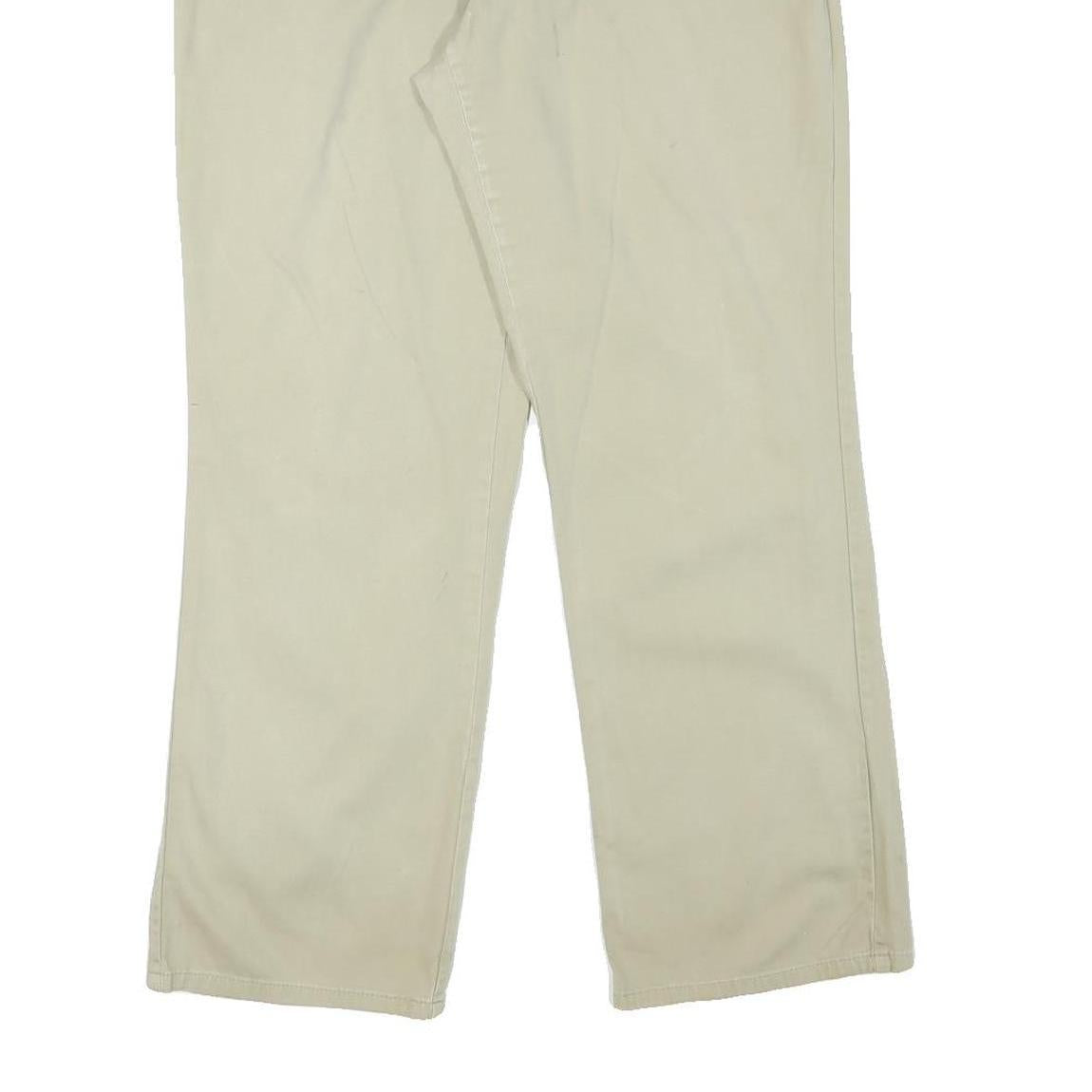 DICKIES Womens Cotton Blend Beige Regular Straight Trousers W35 L30 Workwear Zip