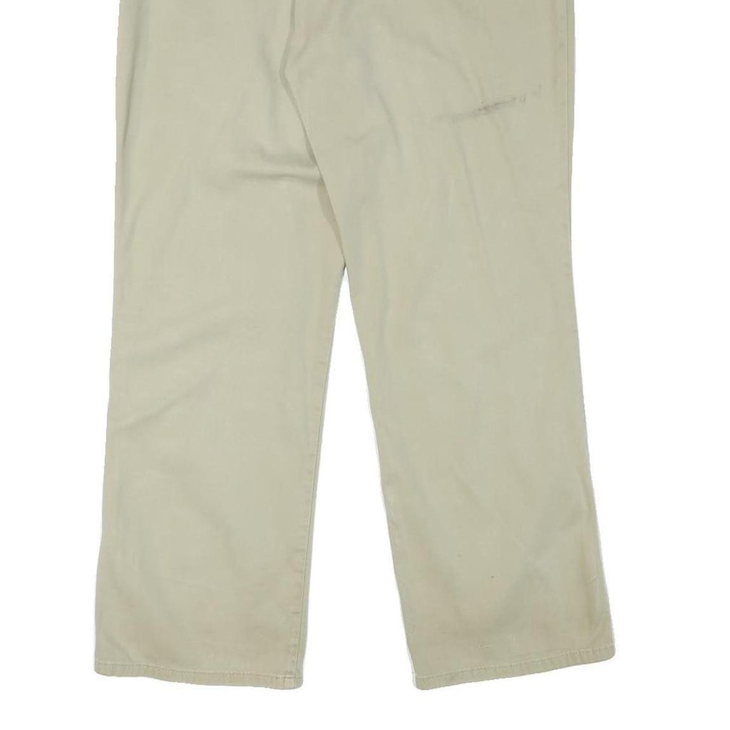 DICKIES Womens Cotton Blend Beige Regular Straight Trousers W35 L30 Workwear Zip