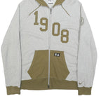 NIKE Mens Grey & Olive 1908 Zip Up Hoodie L Casual Sportswear Sweatshirt