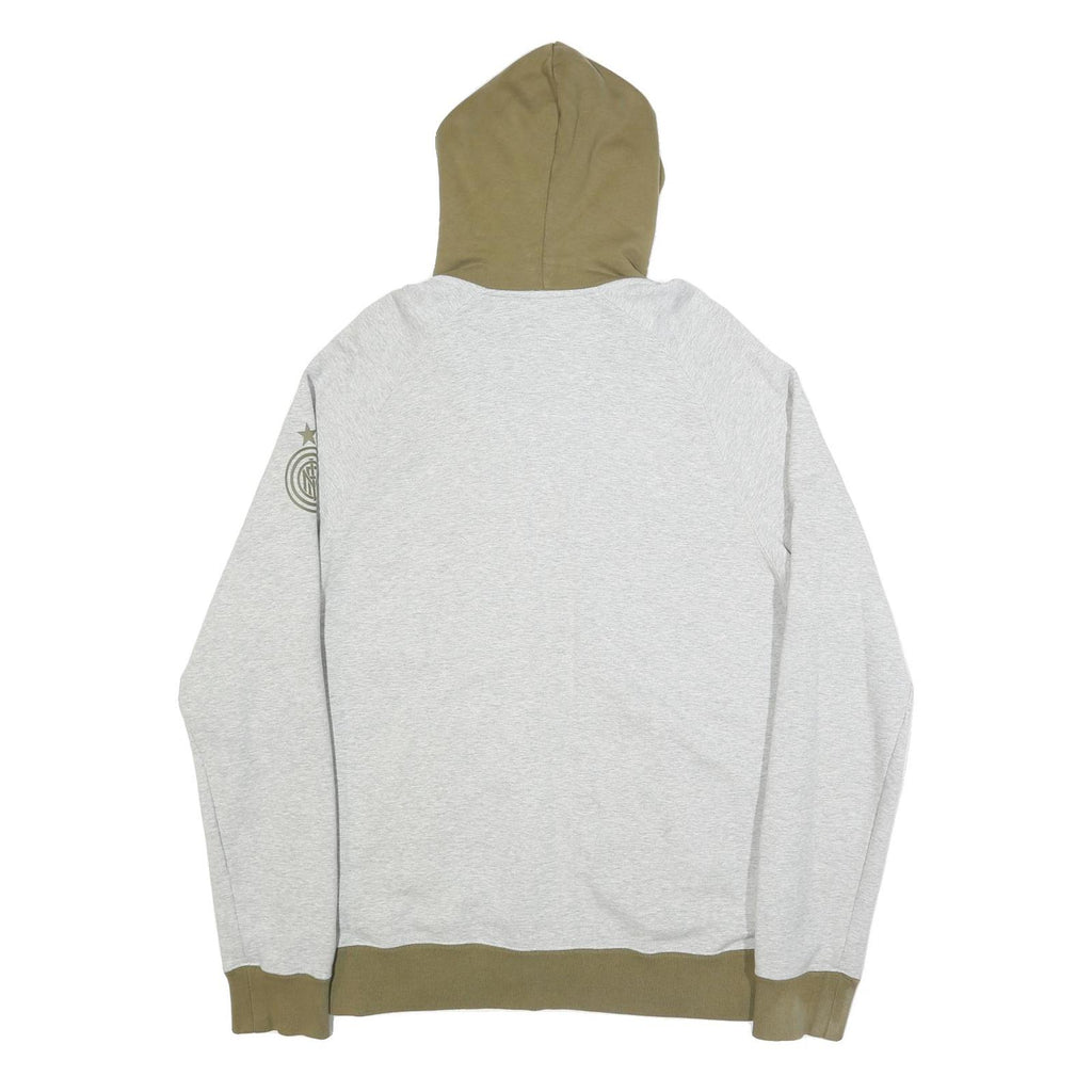 NIKE Mens Grey & Olive 1908 Zip Up Hoodie L Casual Sportswear Sweatshirt