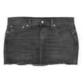 LEVI'S Womens Black Denim Mini Skirt Cotton Blend L Raw Hem Casual Style