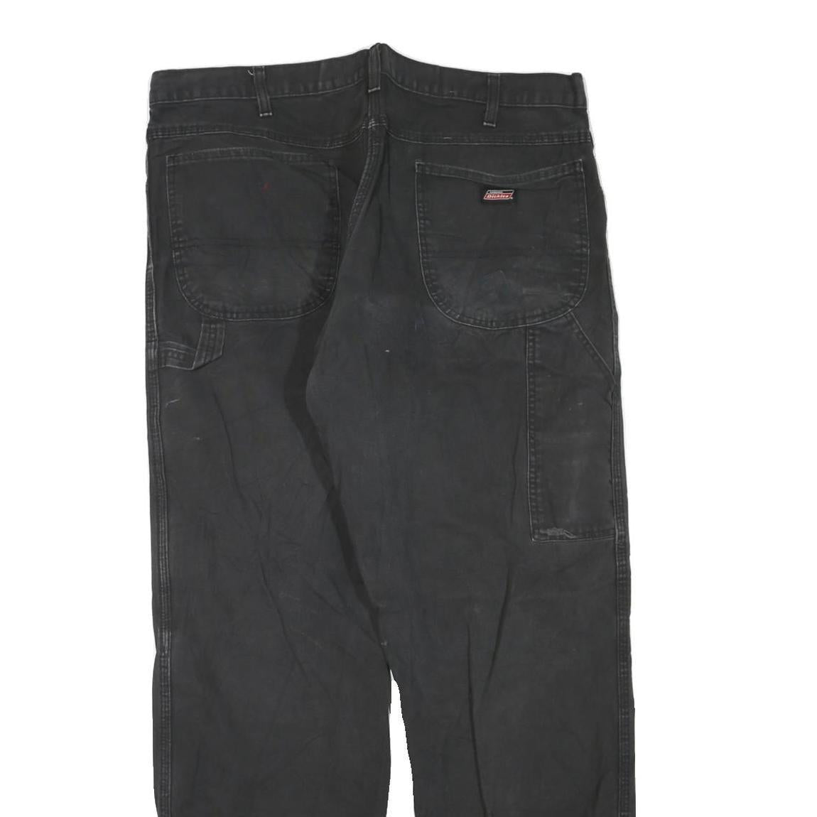 DICKIES Mens Jeans Black Regular Straight Denim W38 L34 Workwear Zip Closure