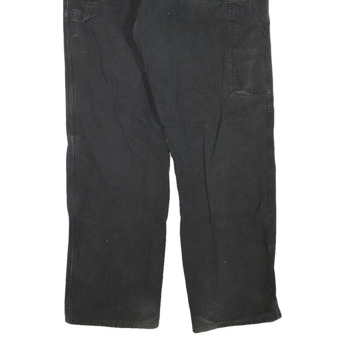 DICKIES Mens Jeans Black Regular Straight Denim W38 L34 Workwear Zip Closure