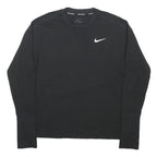 NIKE RUNNING Mens Black Running Long Sleeve Crew Neck T-Shirt S Lightweight