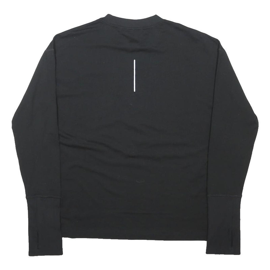 NIKE RUNNING Mens Black Running Long Sleeve Crew Neck T-Shirt S Lightweight