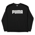 PUMA Mens Black L Crew Neck Cotton Blend Sweatshirt Logo Print Casual