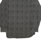 BACHRACH Mens Black Patterned Cotton Blend Shirt L Button Collar Long Sleeve