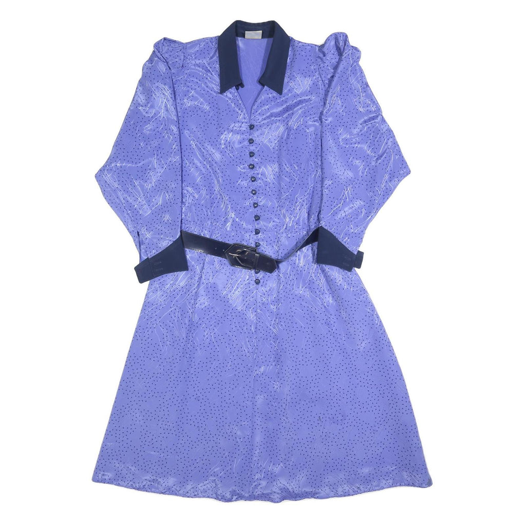 NANDINI COLLECTION Womens Blue & Navy Shirt Dress Polyester Blend M Button