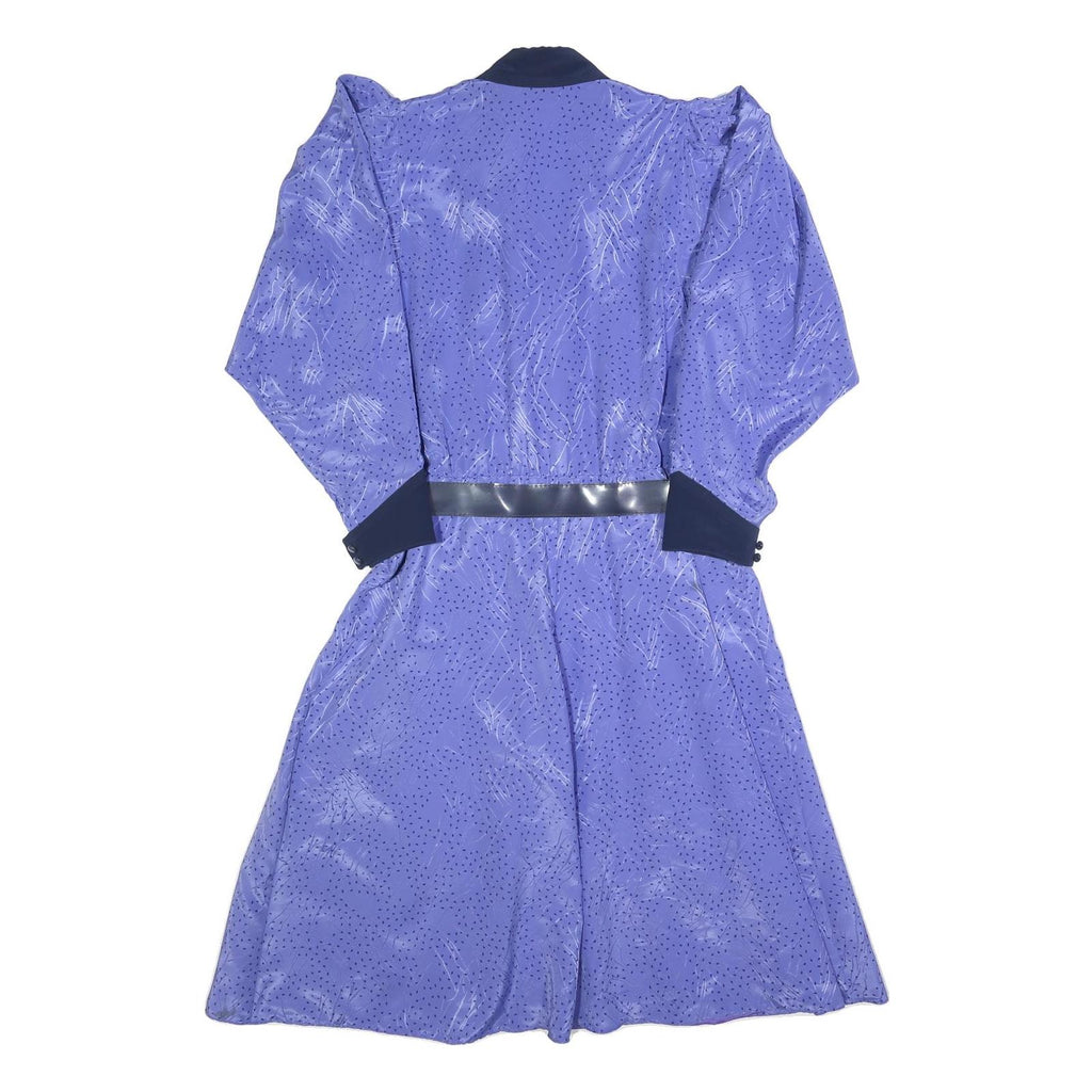 NANDINI COLLECTION Womens Blue & Navy Shirt Dress Polyester Blend M Button