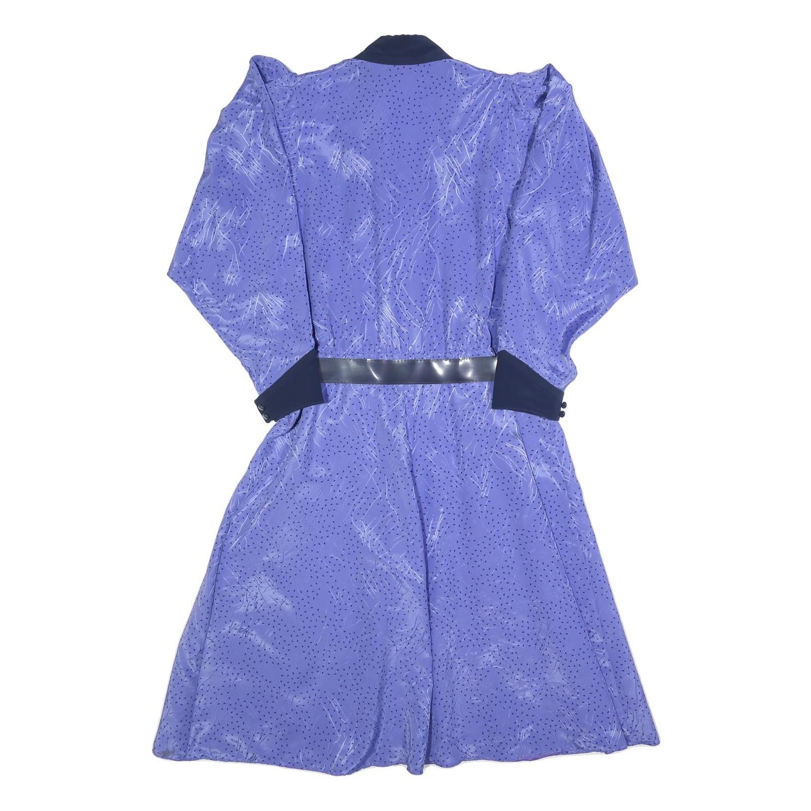 NANDINI COLLECTION Womens Blue & Navy Shirt Dress Polyester Blend M Button