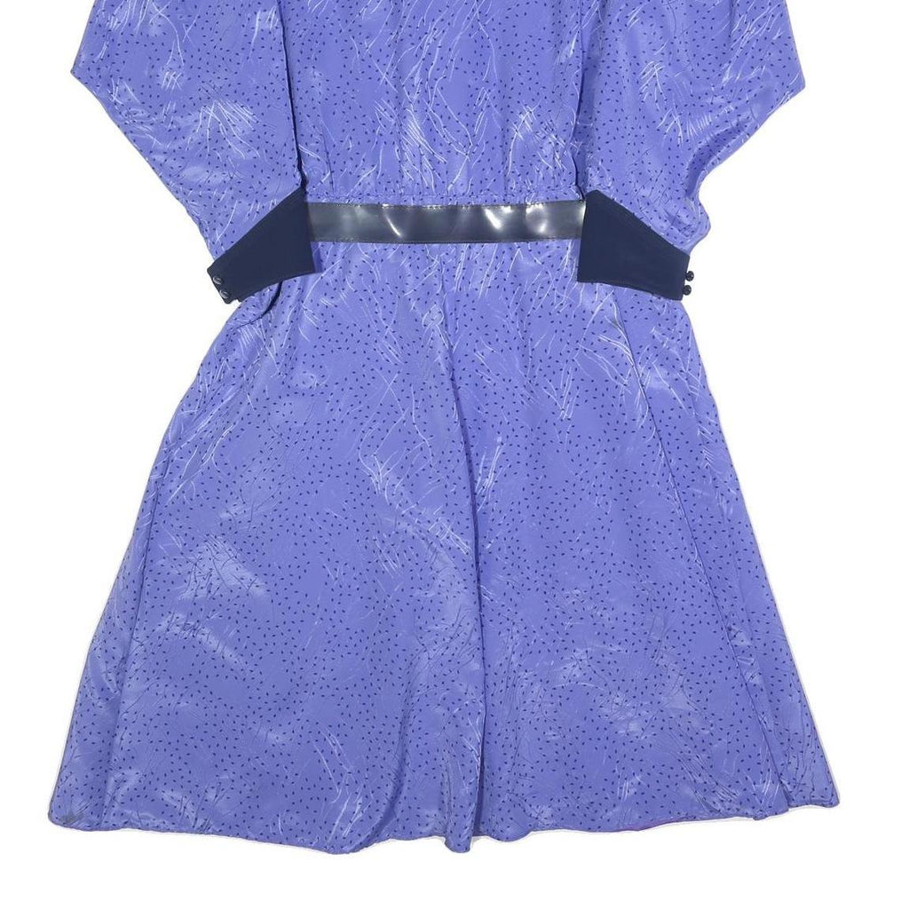 NANDINI COLLECTION Womens Blue & Navy Shirt Dress Polyester Blend M Button