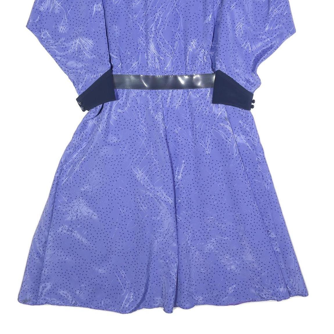 NANDINI COLLECTION Womens Blue & Navy Shirt Dress Polyester Blend M Button