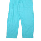 Womens Relaxed Fit Blue Linen Blend Zip Trousers W32 L29 Casual Summer Wear