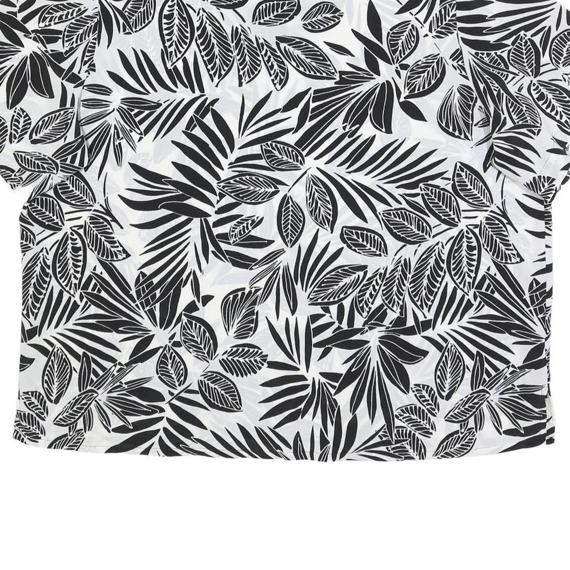 MODERN ESSENTIALS Womens Black & White Printed Short Sleeve Round Neck Top XL