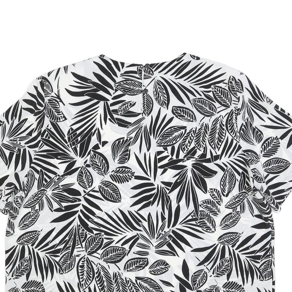 MODERN ESSENTIALS Womens Black & White Printed Short Sleeve Round Neck Top XL