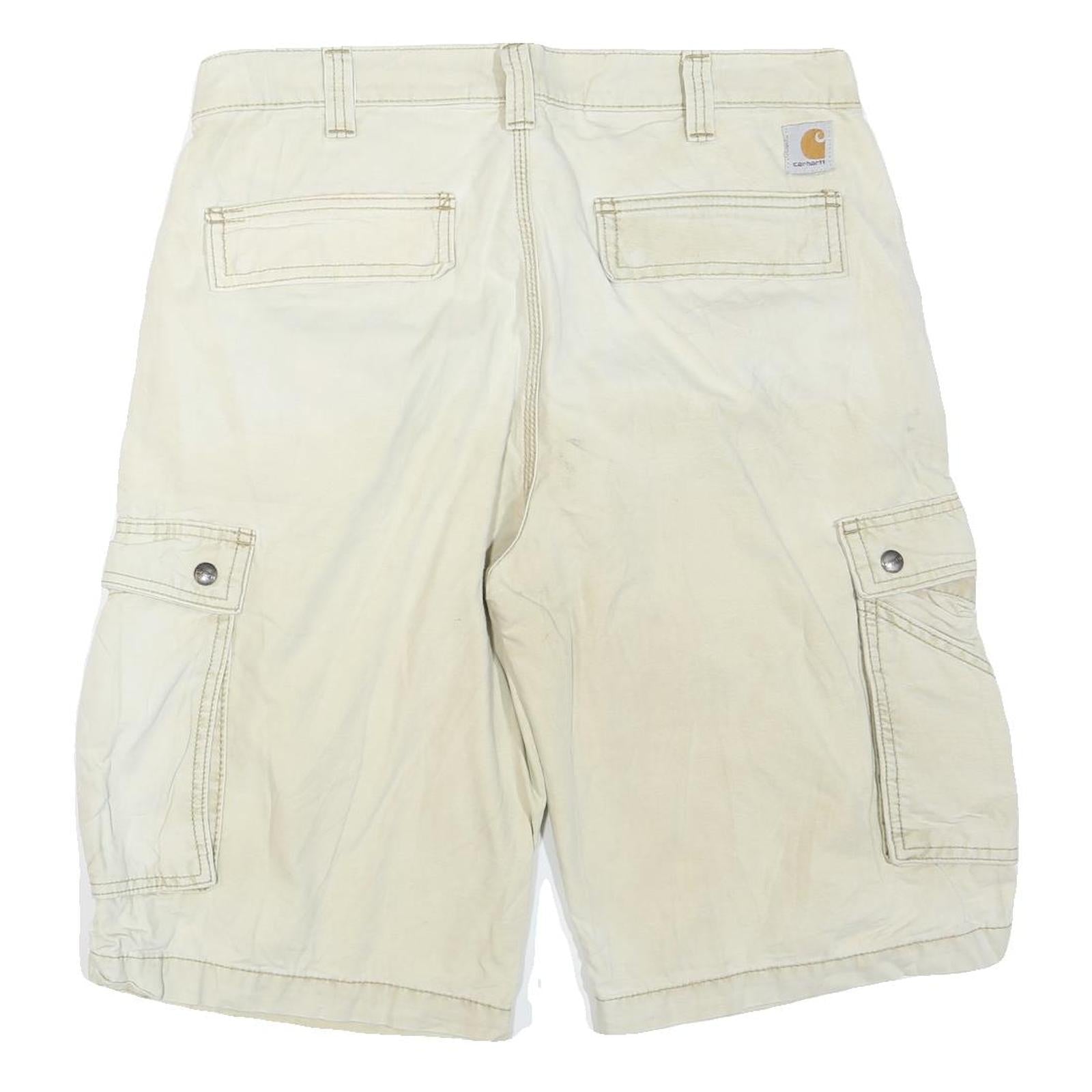 CARHARTT Mens Shorts Beige Cargo Plain M W34 Utility Workwear Cotton Blend