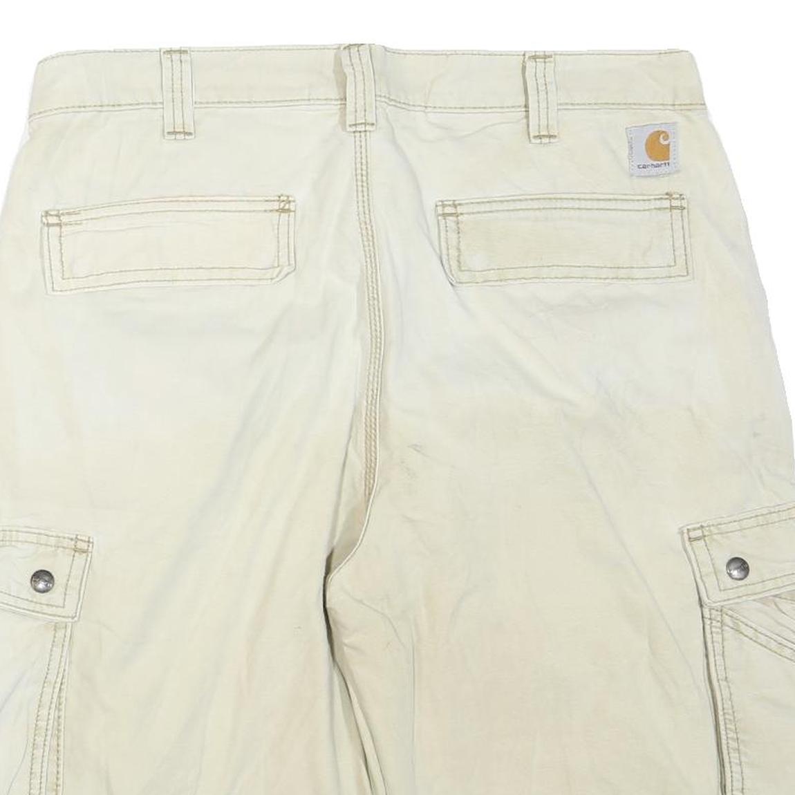 CARHARTT Mens Shorts Beige Cargo Plain M W34 Utility Workwear Cotton Blend