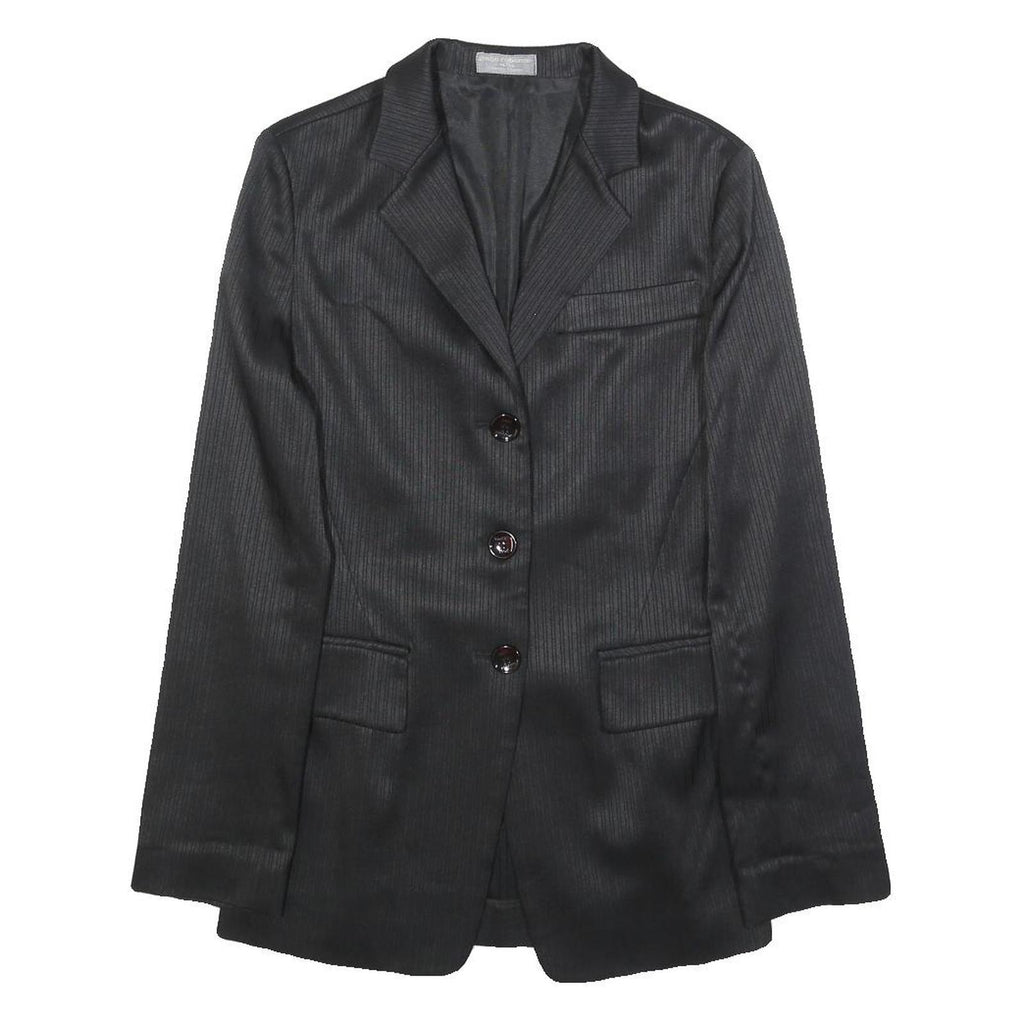 PACO RABANE Womens Black Button Jacket XS Polyester Blend Pinstripe Elegant