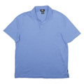 CALVIN KLEIN Mens Blue Short Sleeve Striped Polo Shirt L Cotton Casual Summer