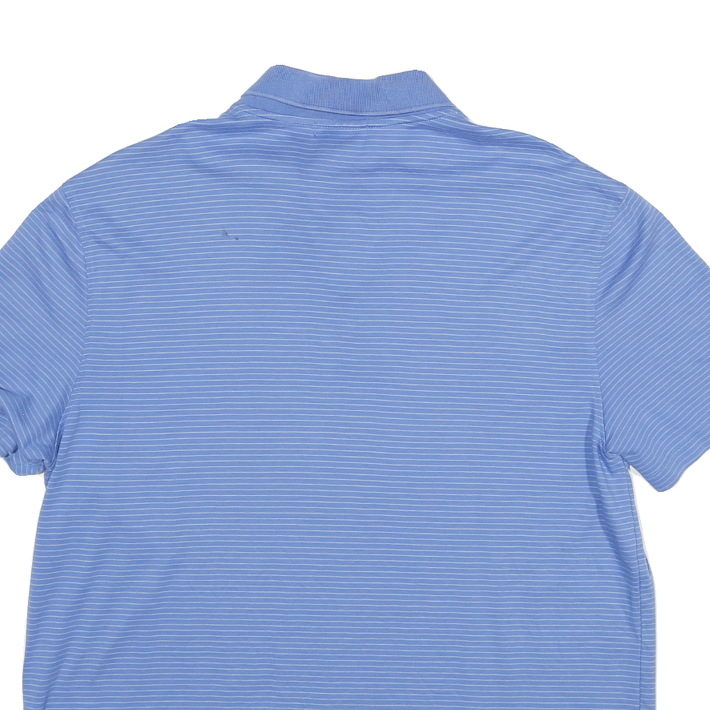 CALVIN KLEIN Mens Blue Short Sleeve Striped Polo Shirt L Cotton Casual Summer
