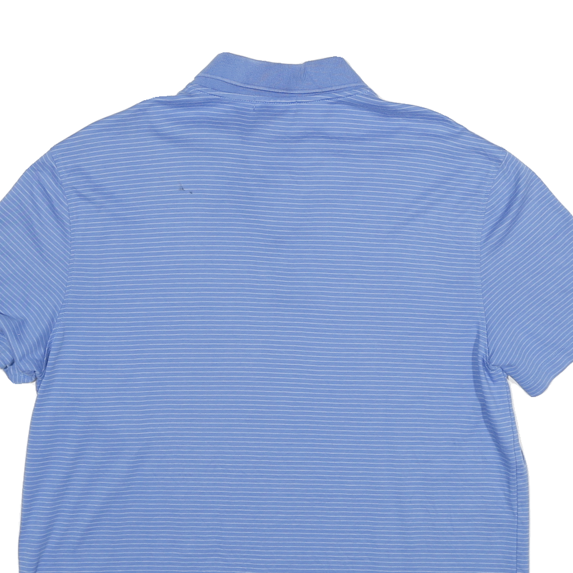 CALVIN KLEIN Mens Blue Short Sleeve Striped Polo Shirt L Cotton Casual Summer