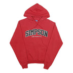 CHAMPION Mens Red Simpson University Pullover Hoodie S Cotton Blend Casual